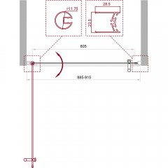 Душевая дверь BelBagno Uno UNO-B-1-90-P-Cr