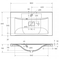 Раковина мебельная BelBagno BB800/450-LV-ART-PR-NERO