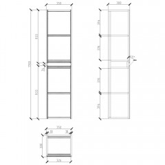 Пенал BelBagno Pietra 35 stucco cemento PIETRA-1700-2A-SC-SCM