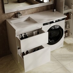 Тумба с раковиной Style Line Леон 120 L подвесная белый