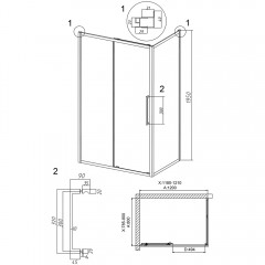 Душевое ограждение Grossman Cosmo 120.K33.02.1280.10.00