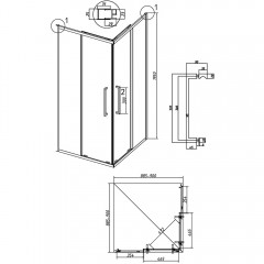 Душевое ограждение Grossman Cosmo 300.K33.02.9090.21.00