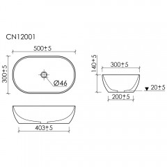 Раковина накладная Ceramica Nova Twist CN12001MB