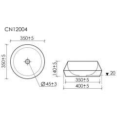 Раковина накладная Ceramica Nova Maya CN12004MW