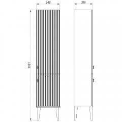 Пенал ASB-Mebel Федерика 40 белый