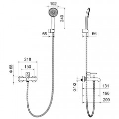 Смеситель для ванны Aquatek Европа AQ1349BGM