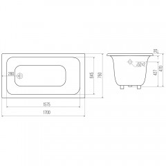 Ванна чугунная Bloomix Barut 170x75 BLB177547
