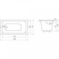 Ванна чугунная Bloomix Elba 150x70 BLE157045-H с ручками