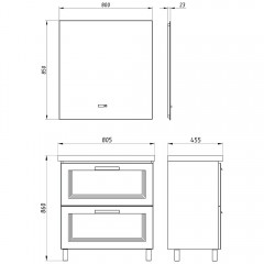 Комплект мебели Bloomix Сорренто 80 SOR80K