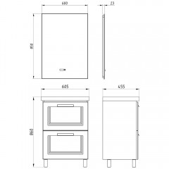 Тумба с раковиной Bloomix Сорренто 60 SOR60TR