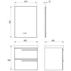 Комплект мебели Bloomix Турин 60 TUR60MK