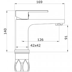 Смеситель для раковины Felice 0730 gun metal
