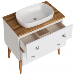 Тумба под раковину ASB-Woodline Каталина 80 white