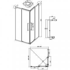 Душевое ограждение Grossman Cosmo 300.K33.02.9090.10.00