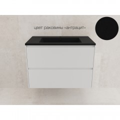 Тумба с раковиной Style Line Лима 80 подвесная белый матовый/антрацит