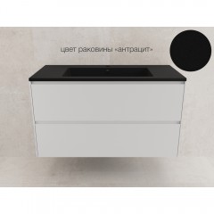 Тумба с раковиной Style Line Лима 100 подвесная белый матовый/антрацит