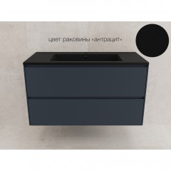 Тумба с раковиной Style Line Лима 100 подвесная графит/антрацит