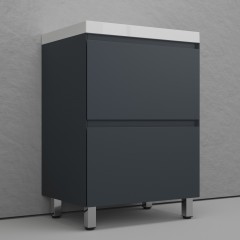 Тумба с раковиной Style Line Манхэттен 60 напольная графит/серый шёлк