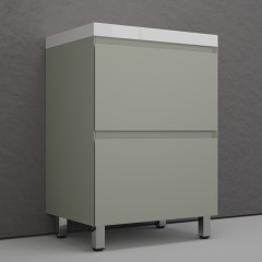 Тумба с раковиной Style Line Манхэттен 60 напольная олива/белый