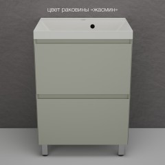 Тумба с раковиной Style Line Манхэттен 60 напольная олива/жасмин