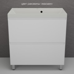 Тумба с раковиной Style Line Манхэттен 80 напольная белый матовый/жасмин