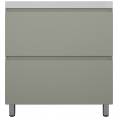 Тумба с раковиной Style Line Манхэттен 80 напольная олива/белый