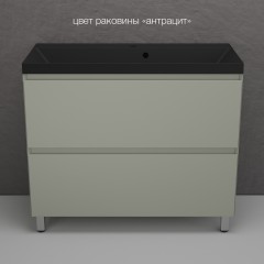 Тумба с раковиной Style Line Манхэттен 100 напольная олива/антрацит