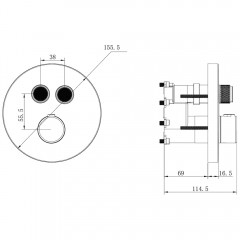 Душевая система встраиваемая Vincea Inspire VSFW-3I22MT2RGM термостат