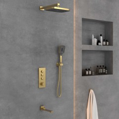 Душевая система встраиваемая Vincea Inspire VSFW-433T1BG термостат