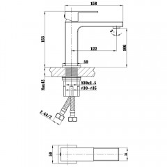 Смеситель для раковины Vincea Cube VBF-1C01CH