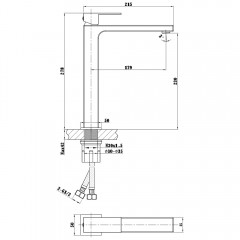 Смеситель для раковины Vincea Cube VBF-1C02MB