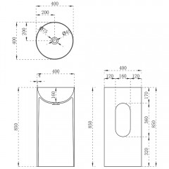 Раковина-моноблок напольная Vincea VBS-6SP01MW