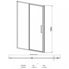 Душевая дверь Vincea Slim 8mm VDP-4SL120CL