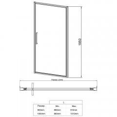 Душевая дверь Vincea Slim 8mm VDP-4SL100CL