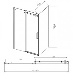 Душевое ограждение Vincea Como-N VSR-4CN9015CLB