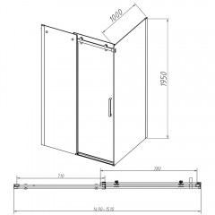 Душевое ограждение Vincea Como-N VSR-4CN1015CLB