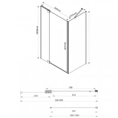 Душевое ограждение Vincea Extra VSR-1E809010CLB
