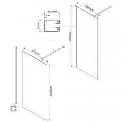 Душевое ограждение Vincea Walk-In VSW-1H100MRGM