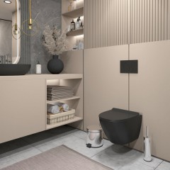 Унитаз подвесной Teymi Lina Pro Vortex Black T40114 безободковый торнадо