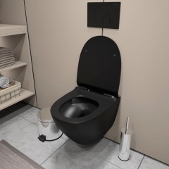 Унитаз подвесной Teymi Lina Pro Vortex Black T40114 безободковый торнадо