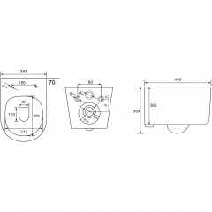 Унитаз подвесной Bloomix Ultra 3.0 MD1204T/UF3 безободковый торнадо