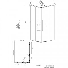 Душевое ограждение Grossman Galaxy 300.K33.01.12R80L.10.02
