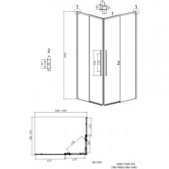 Душевое ограждение Grossman Galaxy 300.K33.01.80R11L.21.02