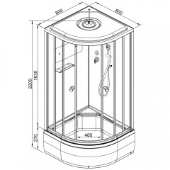 Душевая кабина Dto D278SLED