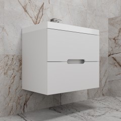 Тумба с раковиной Style Line Матис 70 подвесная белый матовый/белый