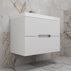 Тумба с раковиной Style Line Матис 80 подвесная белый матовый/антрацит