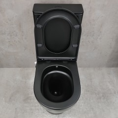 Унитаз Bloomix Black Barron 3.0 AD3091SBT/UF1 Ceramic+ безободковый торнадо с функцией биде и смесителем