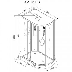Душевая кабина AvaCan A2912LLED