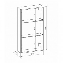 Зеркало-шкаф Art&Max Techno AM-Tec-350-650-1D-L-DS-F