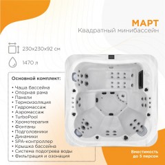Минибассейн гидромассажный Radomir Март 230x230 серый